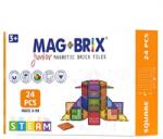 Magblox Set magnetic Magbrix Junior, Magblox, 24 piese patrate Jucarii de constructii magnetice