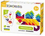 Igroteco Joc educativ, Mozaic triunghiuri din lemn, Igroteco, 64 piese