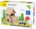 Igroteco Set de constructie din lemn, Igroteco, Casa cu garaj, 75 piese Jucarii de constructii magnetice