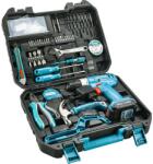 TOTAL akkus fúró-csavarozó 12 V-os Li-ion akkumulátorral, szerszámokkal, 128 darabos készlet THKTHP11282 (THKTHP11282)