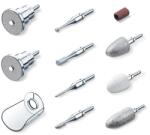 Beurer Set de rascumparare Beurer MP 62 pentru dispozitivul de manichiura MP 62, 9 accesorii din safir si pasla, 30 de accesorii de unica folosinta din smirghel, cu capac de protectie pentru praf de unghii (