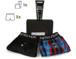 Pietro Filipi Férfi ajándékkészlet 2PACK bő szárú boxeralsók és dezodor az intim részekre Pietro Filipi (3PGD1) XXL