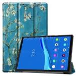 Gigapack Lenovo Tab M10 FHD Plus / Tab M10 Plus GIGAPACK Tok álló, bőr hatású FLIP, virág, VILÁGOSKÉK (GP-96676) (GP-96676)