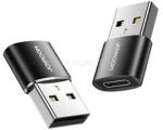 JOYROOM adapter 2db Type-C aljzat - USB, OTG, FEKETE (JOYROOM_S-H152_BLACK) (JOYROOM_S-H152_BLACK)