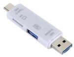 Gigapack Adapter 5in1 USB - microUSB - Type-C aljzat, OTG, FEHÉR (GP-107052) (GP-107052)
