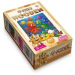 Wooden City 20 db-os fa puzzle - Polip és teknős (CH99051-SV) (CH99051-SV)