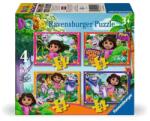 Ravensburger 4 az 1-ben puzzle (12, 16, 20, 24 db-os) - Dóra a felfedező (12004204) (12004204)