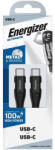 Energizer töltőkábel USB-C - USB-C 100W 2M fekete (ENE-EC541CKBK)