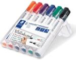STAEDTLER 6 db-os táblajelző készlet STAEDTLER Lumocolor 351BWP6, többszínű, ferde hegyes véső 2-5 mm, DrySafe