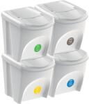 NABBI Szelektív hulladékgyűjtő (4 db) 25 l, nabbi, IKWB25S4, hamuszínű (35762)