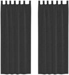 vidaXL 2 db fekete fátyolfüggönyök fülecske tetejével 140x260 cm 0.25 kg 4102260 4102260 (4102260)