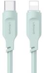 USAMS lithe series adatkábel, type-c - lightning, 20w, pd gyorstöltő, 120cm, led jelzés, világoszöld (SJ566USB04)