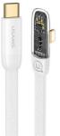 USAMS iceflake adatkábel, type-c - lightning, 20w, pd gyorstöltő, 200cm, 90 fokos, fehér (SJ586USB02)