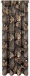 Eurofirany LARISA dekoratív függöny ráncolószalaggal, 140x270 fekete narancssárga levelekben és virágokban (410675)