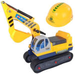 LEAN Toys Nagy kotrógép építőipari motoros sisak sárga (5904204753180)