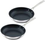 KUHN RIKON 2db Kuhn Rikon serpenyős készlet, Allround, Ø 24/28 cm, prémium minőségű, rozsdamentes acél és titán, tapadásmentes bevonat, ergonomikus acél fogantyú, könnyű öntés, minden hőforrással kompat