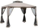 AOSOM Luxus kerti pavilon kerti sátor bézs 3x3x2, 6 méter