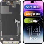 MP Piese si componente Display cu Touchscreen MP compatibil cu Apple iPhone 14 Pro, cu Rama, Versiune Soft OLED FHD 120Hz Diagnostic, Negru (dis/mp/ai14pd/cu/ve/ne) - vexio