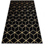 My carpet company My Carpet Company Modern Gloss 3D 409C 86 Kocka Elegáns, Glamour, Art Deco Fekete/Arany 140x190 cm Szőnyeg