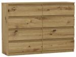  Komód 8 Fiókos 140 cm - R140-S8 Artisan Tölgy