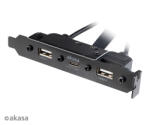 Akasa Számítógépház kiegészítő Akasa hátlapi kivezetés 1x USB3.1 TypeC + 2x USB2.0 Type A AK-CBUB53-40BK (AK-CBUB53-40BK)