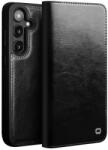 Qialino Кожен Калъф за Samsung S25 Plus, Qialino Book Case, Черен (5966011327412)