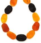  Borostyán matt pebble 10-16x14-20mm nyaklánc 45cm