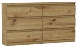  Komód 6 Fiókos 140 cm- R140 Artisan Tölgy