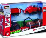 Bburago Bburago 10cm Set cadou tractor de fermă - Massey Ferguson 8740S cu 3 remorci (BB31703)
