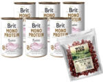 Brit BRIT MONO PROTEIN RABBIT 6x400g+WILD FARM kacsa tekercs 500g kutyakeksz
