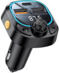 YESIDO Modulator FM Bluetooth 5.3 Modulator FM USB-C + USB-A Y70 15W Negru (KF2355007)
