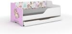 Wooden Toys Lilu Gyerekágy Laminált Fronttal És Oldallal 160 x 80 cm Matraccal És Ágyneműtartóval - Rózsaszín Unikornis
