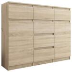 AKORD Modern Komód 6 Fiók 2 Ajtó S62-D, Sonoma