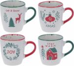 4home Set de 4 căni din ceramică Let It Snow 200 ml