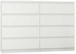  Komód, 8 Fiókos, R140-S8, 140x98x40 cm, Fehér