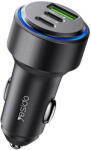 YESIDO 2x USB-C + USB-A PD QC3.0 încărcare rapidă inel luminos LED cip inteligent de control al temperaturii 60W Negru (KF2355104) - pcone