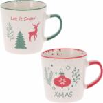 4home Set de 2 căni din ceramică Let It Snow/Xmas 350 ml