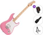 Squier Sonic Stratocaster HT H MN Basic SET Flash Pink Chitară electrică