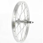 VeloGo 16-os (305 mm) hátsó kerék, szimplafalú felni, menetes racsnihoz, csavaros tengellyel, ezüst színű