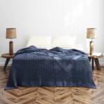 MAJOLI by Bahar Tekstil® Cuvertura gofrata din bumbac 100% 240x260 cm, Optimus Storm Albastru