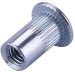 Fortum szegecsanya klt. 50 db, M4, POP-NUT, horganyzott acél, kerek, nyitott, lapos peremű, rovátkolt FORTUM (4770684) - sipibolt