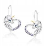 Sentiell Fülbevaló pr 925 unikornis szív strasszokkal Lila (Z1728DGR_VBL)