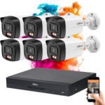 DAHUA 6 biztonsági kamerás IP kamera rendszer 4MP színes éjszakai képpel (DAHUA-IP-4MP-B1E49-06)