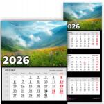 Plaka_TY Háromrészes Falinaptár 2026 Irodai Év Függő Poly Mix Minták (Kalendarz 2026 Rok Polany Mix Wz)