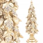  Karácsonyfa arany tölgyfa levelek az állványon keskeny 25 cm karácsonyi figura (170856)