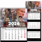  Háromrészes Falinaptár 2026 Hazafias Történelem Mesterek Minta (KALENDARZ MISTRZOWIE PATRIOTYCZNY HISTORIA)