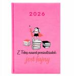 FunnyCase Naptár 2026 Rózsaszín Ajándék Tanárnak Még Hétfőn is Jó (Kalendarz Różowy Na 2026 Dla Nauczyciela)