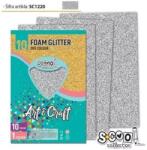 PLUS LINE Glitteres dekorgumi - A4-es, 10 db-os, ezüst (SC1220)