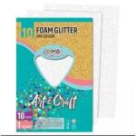 PLUS LINE Glitteres dekorgumi - A4-es, 10 db-os, fehér (SC1214)