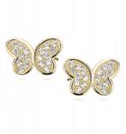 Sentiell Aranyozott fülbevaló pr. 925 Pillangók Strasszok (Z1043E_G)